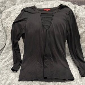 BKE Black Fitted Cut Out Blouse